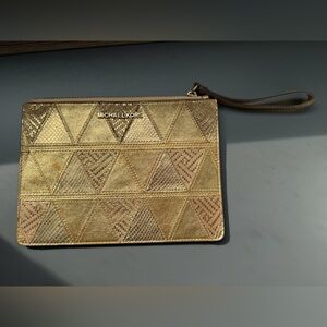 Michael Kors Geometric Gold Wristlet